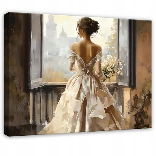 WallArena Leinwand Bilder 120x80 cm | Frau, Leinwandbilder, Bild auf leinwand, Format: 120x80 cm (BxH) - einteilig auf Canvas Leinwand. Das Leinwand