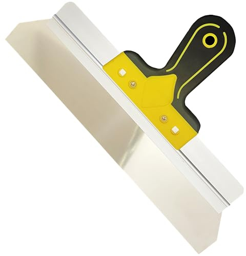 18in/45cm Flexible Plaster Scraper with Ergonomic Soft Handle and Stainless Steel Blade for Walls, Ceilings, Drywall, plasterboard, Smooth finishes, DIY renovations, and Wallpaper Removal