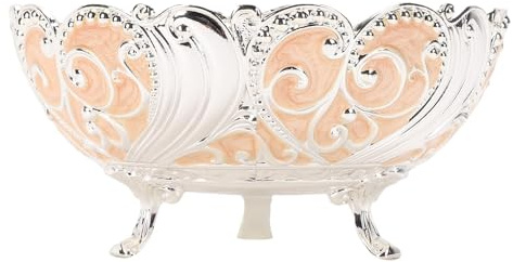 aqxreight Bol de Service en Métal Rétro élégant en Alliage, Bol de Table Décoratif, Pièce Maîtresse Polyvalente, Bol de Service pour Fêtes, Mariages, Cuisine