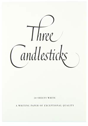 Three Candlesticks Luxury Writing Paper, 1 Pad, 50 Sheets, A5 - White