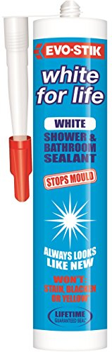 EVO-STIK White for Life, Shower & Bathroom Sealant, Stops Mould, Stays Looking New, Colour: White