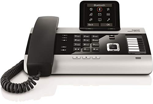Gigaset DX800A Schnurgebundenes All-In-One DECT-Telefon mit großem Farbdisplay, ISDN-Anschluss für 6 Geräte, VoIP-Funktion, Bluetooth, 1000 Kontakte, brillante Audioqualität, titanium