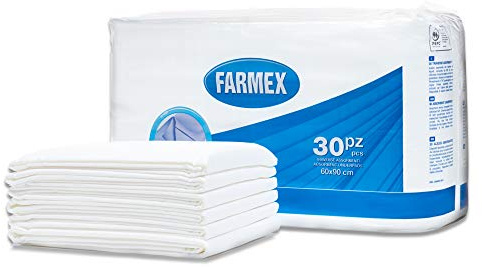 Farmex Absorbierende Traversen, Bettschutzunterlage, Matratzenschutz wasserdicht, Inkontinenzauflage atmungsaktiv fürs Bett, Inkontinenz Matratzenschutz Unterlage, 30 Stück