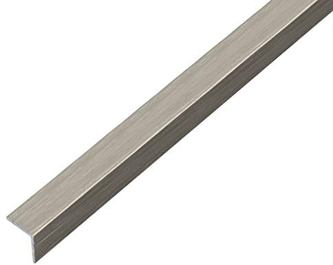 Alberts 488741 Winkelprofil | selbstklebend | Aluminium, edelstahldesign, dunkel | 1000 x 20 x 20 mm