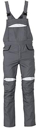 Planam 2921058 DuraWork Latzhose, Grau/Schwarz, Größe 58