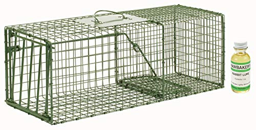 Duke HD Medium Cage Trap Model 1109 Standard Single Door Cage Trap with 1oz Hawbaker's Rabbit Lure Included