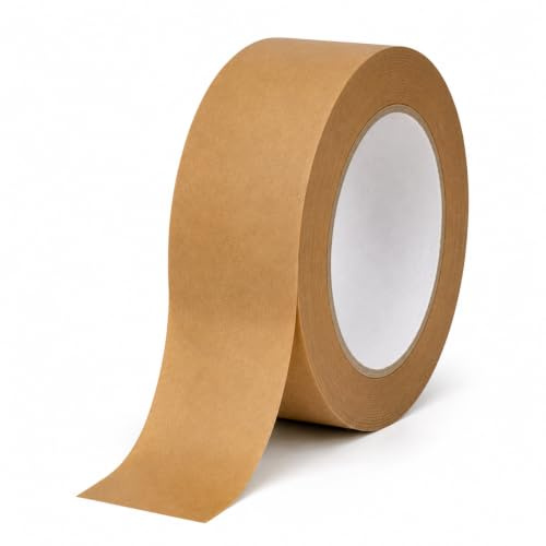 indigo® Premium Brown Framers Tape - Self Adhesive Picture Framing Masking Backing Packaging Tape (1 x 48mm x 50m)