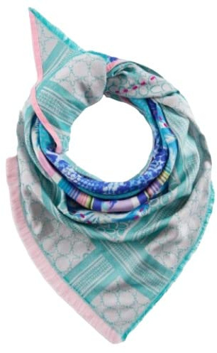 CODELLO Foulard triangulaire portable des deux côtés en turquoise, Turquoise., Taille Unique