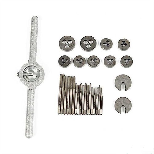 Gewindeschneider-Set, M1.0-M2.5, Edelstahl, metrisch, Gewindebohrer, 31 Stück