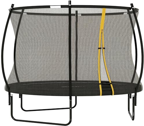 SPORTNOW Gartentrampolin, Ø 305 cm, Outdoor-Trampolin, mit Sicherheitsnetz, U-förmigen Beinen, 54 Hochspannungsfedern, schwarz