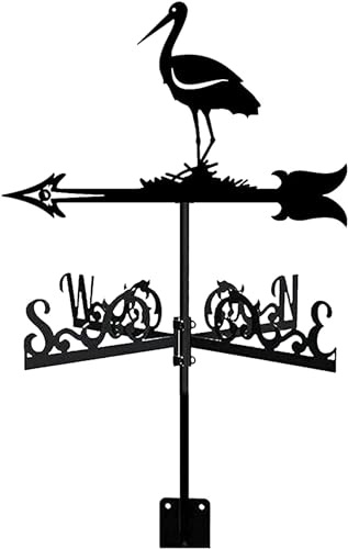 Girouette à RT métallique pour Jardinier, Accessoire de Jardinage, Style rétro, décoratif, indicateur de Direction du Vent, Outil de Mesure