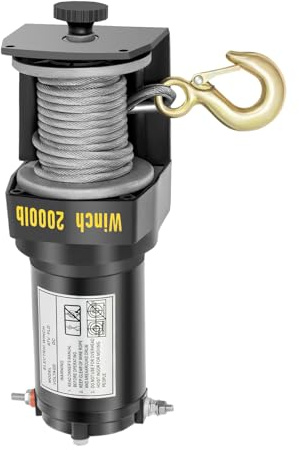 Elektrische Seilwinde 12V, 900kg Tragkraft mit Fernbedienung - Wasserdichte Seilwinde Elektrisch für Auto, Geländewagen, ATV, Anhänger - Robuste Seilzug mit 6m Stahlseil und IP67 Schutz