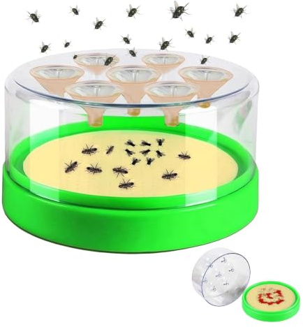 Piege a Mouche, Piege a Mouche Interieur Attrape-Mouches Automatique | Réutilisable, Portable, Capture Efficace à 7 Trous, pour la Maison, l'Hôtel, la Cuisine