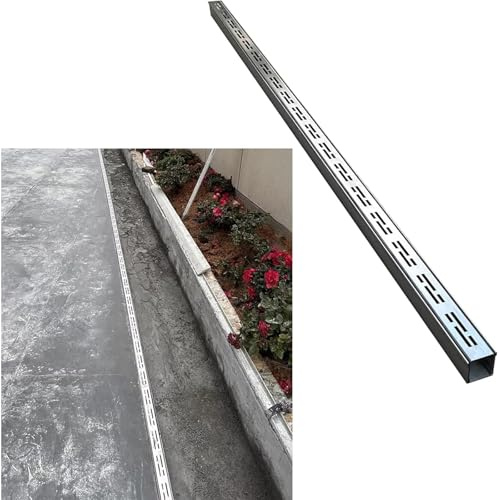 Smalt rostfritt stål avloppsgallerkit för uteplats och gångväg, hög belastning trädgårdsspår, 15 x 8 cm duschdräneringsrör, hållbar rännlösning