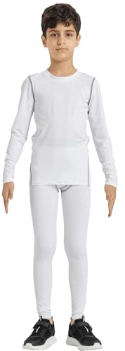 LANBAOSI unisex – barn långärmade kompressionskjortor och byxor 2 st set