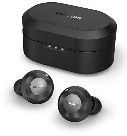 Philips T8505BK/00 Cuffie Bluetooth Wireless In Ear (Sistema Ibrido di Cancellazione Attiva del Rumore, Doppio Microfono, Driver 13 mm, Assistente Google, Ricarica Rapida) Nero - Modello 2020/2021