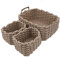 Icegrey Cestini in Corda di Cotone Cesto Contenitore Organizer Cestini Portaoggetti Decorativi Rettangolari Naturali Per Camerette Soggiorno Camera Da Letto Cachi Set di 3