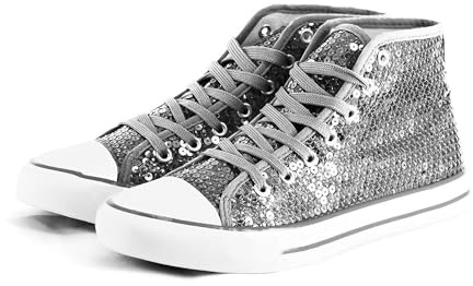 Party Factory Pailletten Schuhe, Glitzer, in unterschiedlichen Größen, für Damen und Herren, Designer Turnschuhe, Sneaker für Karneval