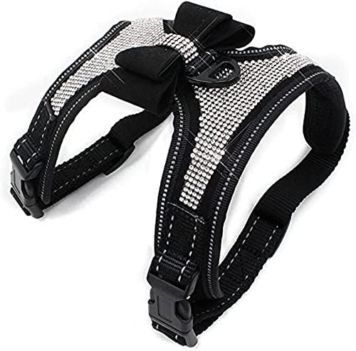 Harnais pour chien avec strass réfléchissants, joli harnais pour chien, sangle de poitrine réfléchissante avec nœud brillant