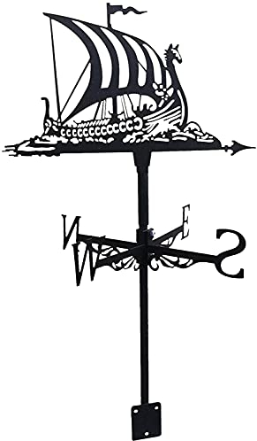 Veleta de jardín para velero, Veleta de velero, Herramientas de medición de Veleta de Metal, Esculturas de velero Veleta Jardines al Aire Libre Arte del Hierro Patio Césped, velero
