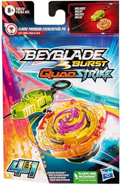 Hasbro Beyblade Burst QuadStrike Flame Pandora Everlasting P8 snurrande startpaket, Battle snurra leksaksset med starter, medium
