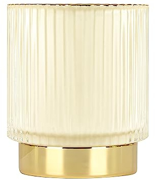 DASITON Organizador de Maquillaje,Organizador de Brochas de Maquillaje,Porta Brochas Maquillaje de Cristal,Organizador de Cosméticos,Almacenamiento de Cosméticos para Tocador,Baño,Dormitorio(Crema S)