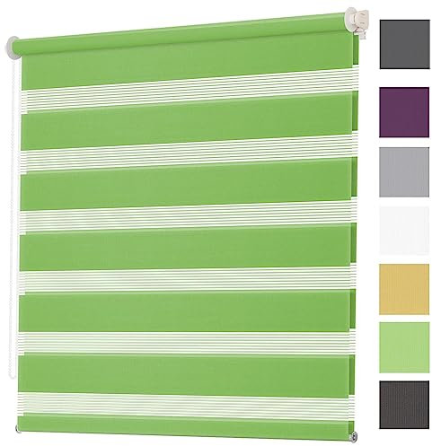Thermo Rollo Verdunklungsrollo 50x340cm Sonnenschutz zu 100% Verdunkelung Thermorollo Fensterrollo Seitenzugrollo mit Bohren Klemmfix für Fenster und Tür, Grün