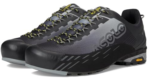 ASOLO Men's ELDO GV Hiking Shoes – Lightweight Seamless Waterproof Low-Cut Approach Shoes with Vibram Outsole for Hiking & Trekking, Black/Grey, 10.5