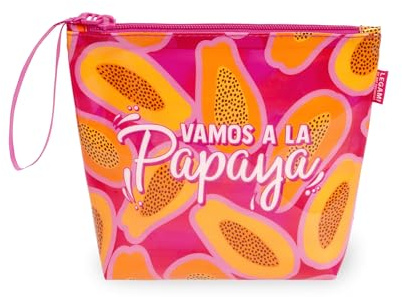 LEGAMI - Strandtasche für Frauen, Papaya, mit Reißverschluss und Seitenriemen, Halterung für Badeanzug und Strandzubehör, ideal für Mädchen, Frauen, 20 x 16 cm