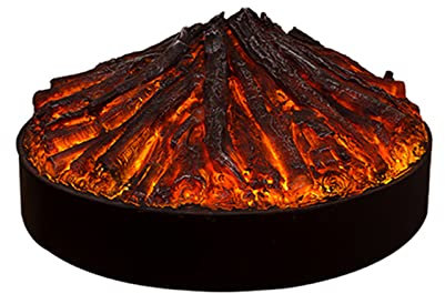 Kaminofen, rund, elektrischer Kamin, Holzscheite, origineller Kamin zur Heimdekoration, Durchmesser 78,7 cm, Kamineinsatz, Holzscheitheizung, realistisches Holzkohlehaufen-Glutbett, elektrischer Kami