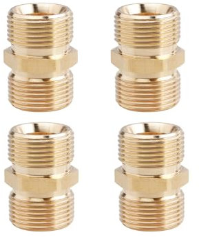 Bestgle 4 Pcs Kit de Raccord de Nettoyeur Haute Pression, M22 14mm Mâle en Laiton Adaptateu, Adaptateur pour Nettoyeur Haute Pression pour Raccord de Tuyau, Raccord M22 14mm