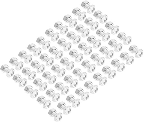 Luxshiny Greenhouse Nuts and Bolts Set 100 Sets Aluminium Hex Nuts and Square Head Bolts for Greenhouse Repair and Construction Sturdy Clamping for Outdoor Gardening