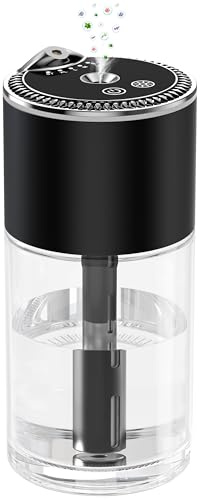 Diffusore per oli essenziali, deodorante per auto, diffusori di aromaterapia per la casa, grande stanza, camera da letto, auto, ufficio, scrivania con luce a cielo stellato, capacità 250 ml (Nero)