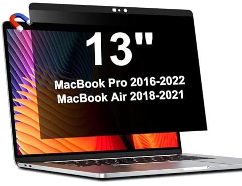 Magnétique Filtre de confidentialité pour MacBook Pro/Air 13 pouces | MacBook Air 13 (2018–2021, M1) — Protecteur d'écran de confidentialité 13 pour Mac, amovible