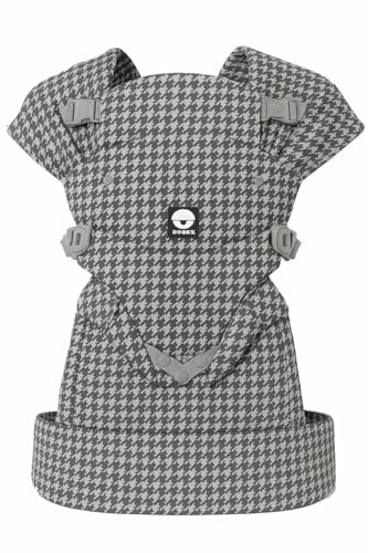 Dooky Carrier Cosy Comfort Babytrage für 0–3 Jahre bis 15 kg (verstellbare Tragehilfe Baby, faltbare Kopfstütze, ergonomisch, mit Lendenstütze, breite Schultergurte und Kreuzgurtsystem), Black/White