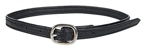 HKM 3999 Sporenriemen, Softleder Ledersporenriemen Nylonfüllung, Schwarz 1Paar, M
