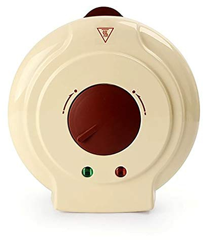 LTLCLZ Piastra per Coni Gelato, Cialdiera, Piastra Antiaderente di 18 Cm, Potenza 750 W, Accessorio Forma Coni Incluso può Fare Facilmente Involtini di Uova, Bucce di Gelato, Wafer, ECC.,Giallo