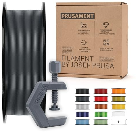 Prusament 3D-Drucker Premium Filament PETG Anthracite Grey 1,75 mm – 1 kg | Hochpräzision ±0,02 mm – Warping-arm – Starke Schichthaftung – Verwicklungsfrei – Ideal für Anfänger & Profis