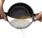 NAVA Acer Stainless Steel Colander, Metal Strainer with Handle, Lid Sieve Fits Any Pot or Pan with 20 to 28 cm Diameter, Drainer for Pasta, Legumes, Rice, Vegetables, 33.5 cm
