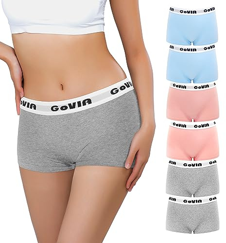 Libella Damen Panties 6er Pack Hipsters Panties aus Baumwolle Unterhosen, Damen Boyshorts Höschen Baumwolle Boxershorts Mehrfarbig 3921E M