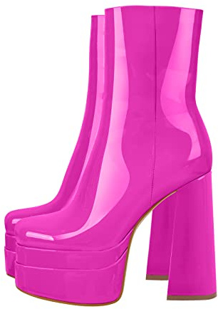 Only maker Bottines à talon bloc pour femme