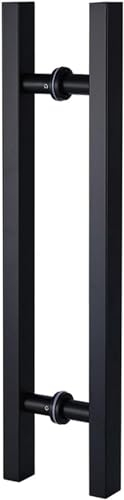 HACSYP Eingangstürgriff, moderner H-förmiger Villa-Türgriff, Edelstahl-Zuggriff, Scheunentorgriff, for Gewerbe, Zuhause, Badezimmer (Color : Black, Size : 150cm/59)