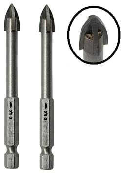 jjw-germany HM Präzisions Glasbohrer Fliesenbohrer, 8,0 mm | 2 Stück, 4 Schneiden