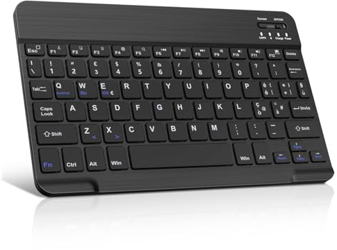 WINCHKING Bluetooth Tastiera per Tablet, Tastiera wireless ultrasottile, Keyboard sottile e leggera per iPad, Android Samsung Tablet, Xiaomi Redmi Pad, Huawei, Lenovo Teblet, Nero