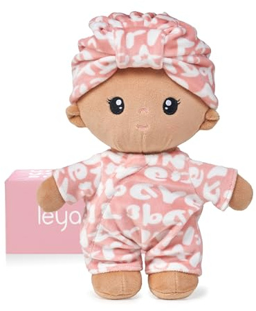 LeyaDoll Bambola morbida(9'), bambola bambina ideale come regalo bambino 1 anno, regalo di battesimo e Natale per bambina e neonati-Pudding Baby-Tanned