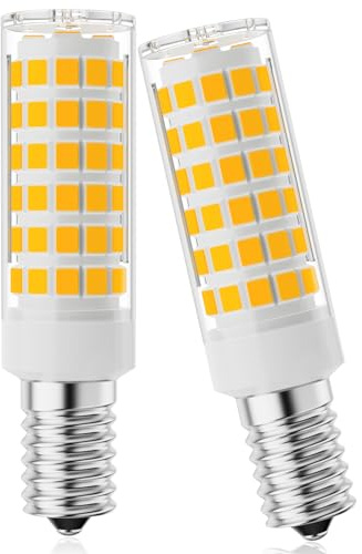 DUMILOO E14 LED Warmweiss Glühbirne, 600LM 7W Ersatz Glühlampe 40W, 3000K LED Lampe E14 230V, Nicht einstellbar, für Kühlschrank, Nähmaschinelampe, Salzlampe, Tischlampen, Wandlampen, 2 Stück