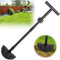 Edger Lawn Tool, Adjustable 96-124 cm Long Handle Manual Edgers for Landscaping, Sharp Saw-Tooth Half Moon Hand Lawn Edging Tool with T-Grip for Sidewalk, Yard, Garden, Cable Burying