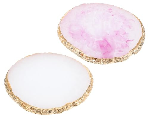 DECOMELODY 2pièces Palettes De Résine à Peindre Pour Nail Art Bac De Maquillage Support Pour Vernis à Ongles Et Gel
