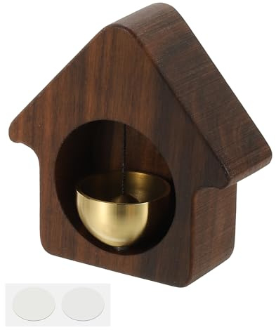 PATIKIL 1 Set Campanilla Para Tiendas, Campana De Madera Colgante Para Puerta Campana Autoadhesiva Colgante Para Negocios Al Abrir La Puerta Al Entrar Refrigerador Coche, Marrón, Casa