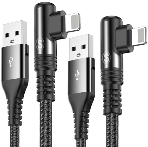 Sweguard Cable iPhone [2Pack 1m+2m] Carga Rápida MFi-Certificado Cable USB Nylon Trenzado Lightning para iPhone 14/13/12/11 Pro Max/XS/8/7/6, iPad